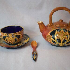 Vintage Old Tupton Ware Lusterware Daffodil Tea Set Teapot Tea Cup Spoon